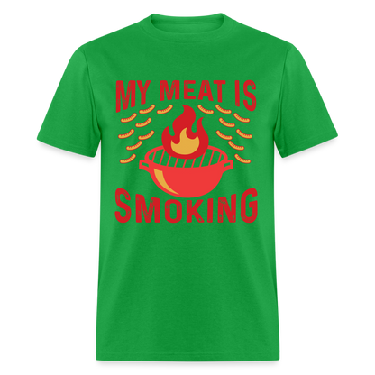 My Meat Is Smoking T-Shirt (BBQ) - bright green