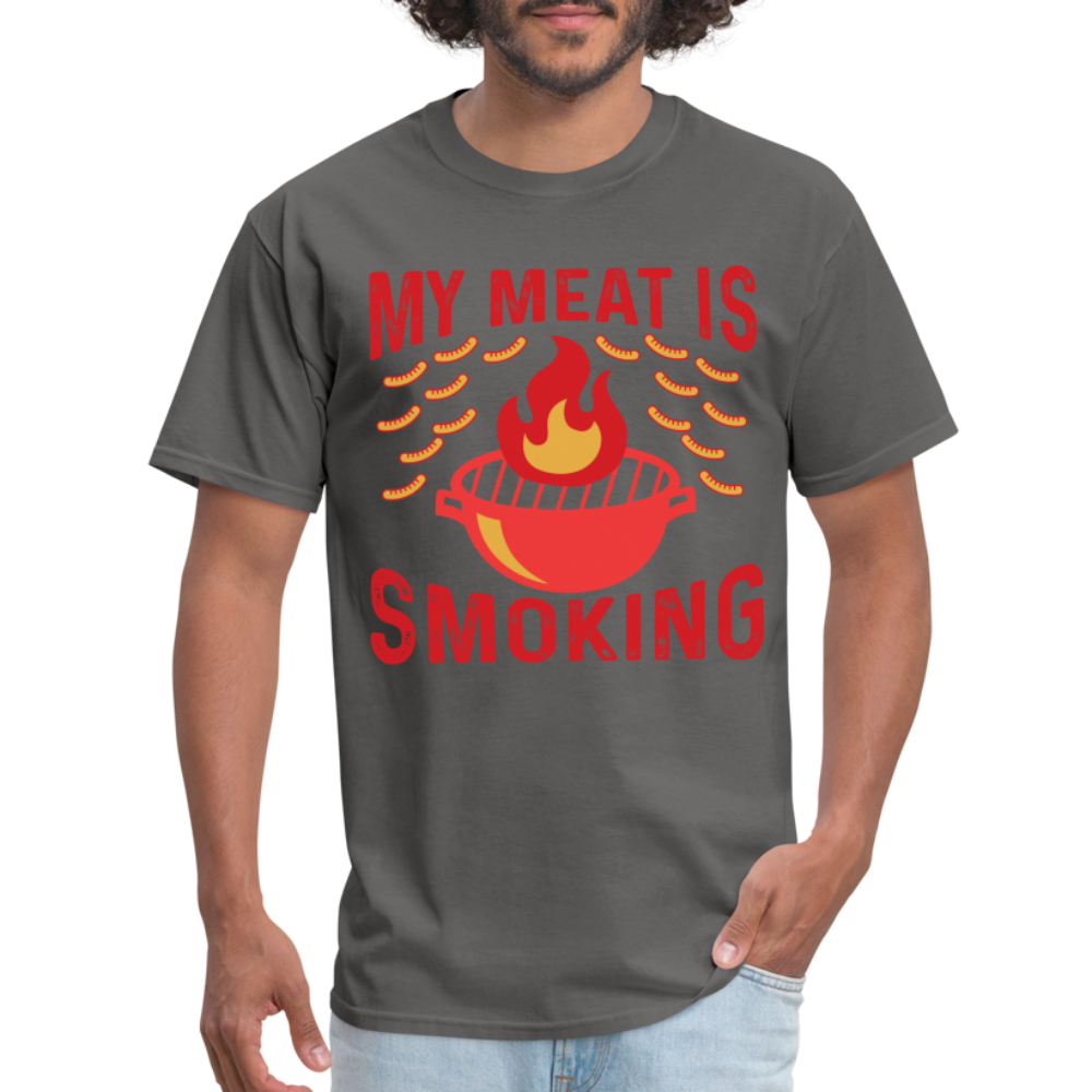 My Meat Is Smoking T-Shirt (BBQ) - charcoal