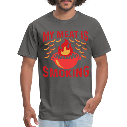 My Meat Is Smoking T-Shirt (BBQ) - charcoal