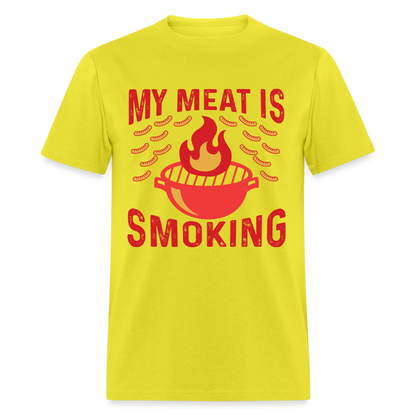 My Meat Is Smoking T-Shirt (BBQ) - yellow