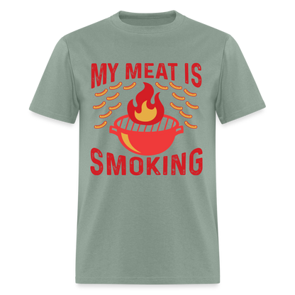 My Meat Is Smoking T-Shirt (BBQ) - sage