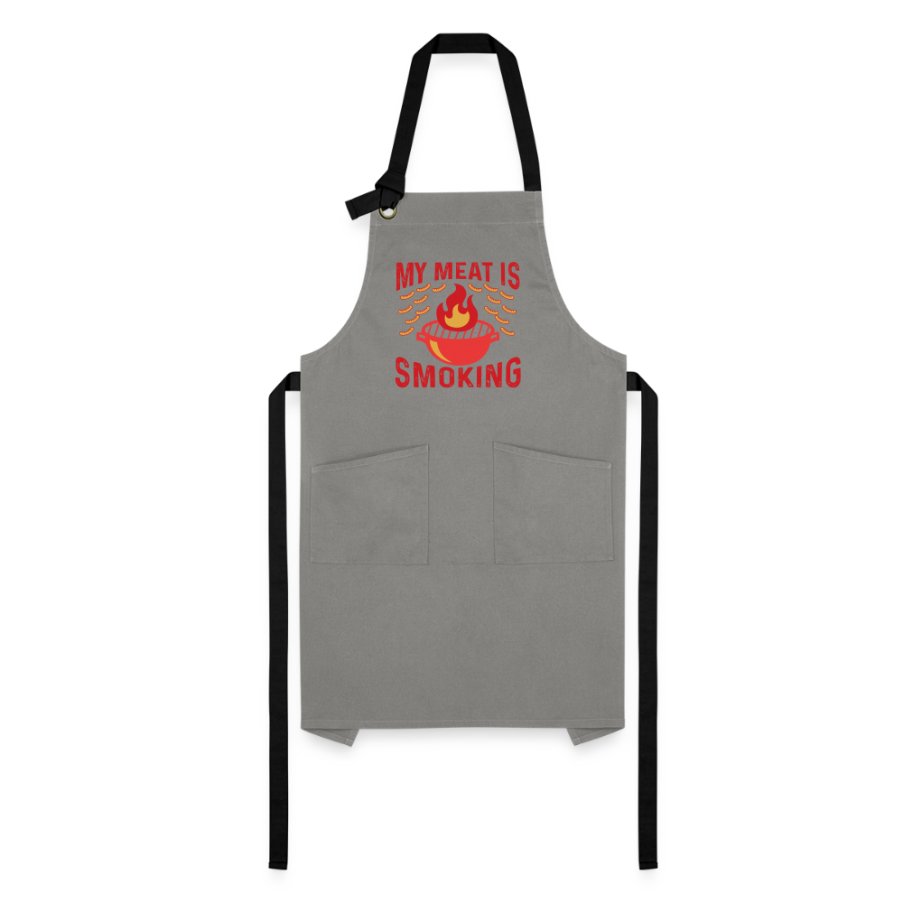 My Meat Is Smoking - Artisan Apron - gray/black