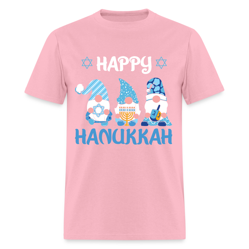 Happy Hanukkah T-Shirt (Jewish - Gnome) - pink