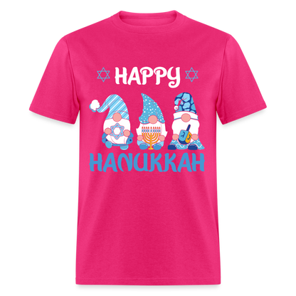 Happy Hanukkah T-Shirt (Jewish - Gnome) - fuchsia