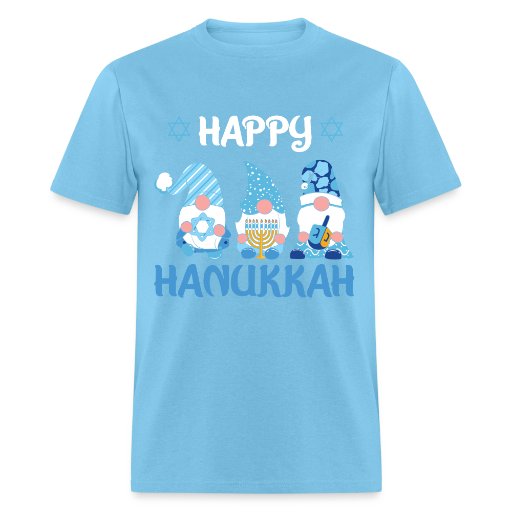 Happy Hanukkah T-Shirt (Jewish - Gnome) - aquatic blue