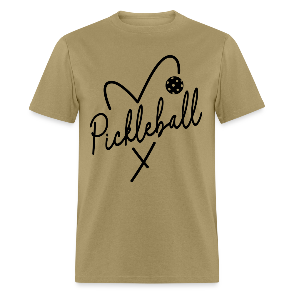 Heart Pickleball T-Shirt - khaki