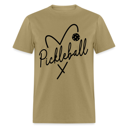 Heart Pickleball T-Shirt - khaki