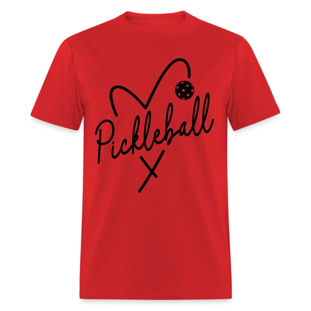 Heart Pickleball T-Shirt - red