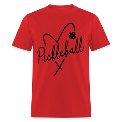 Heart Pickleball T-Shirt - red