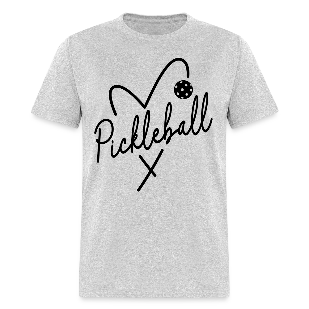 Heart Pickleball T-Shirt - heather gray