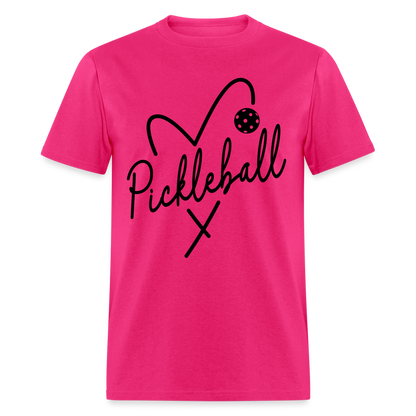 Heart Pickleball T-Shirt - fuchsia