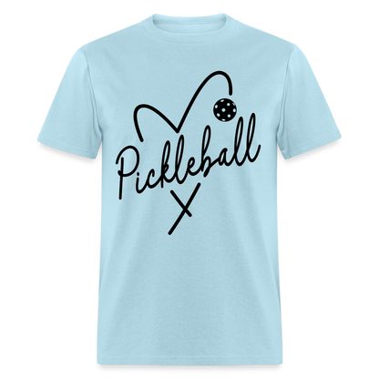 Heart Pickleball T-Shirt - powder blue