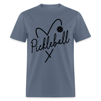 Heart Pickleball T-Shirt - denim