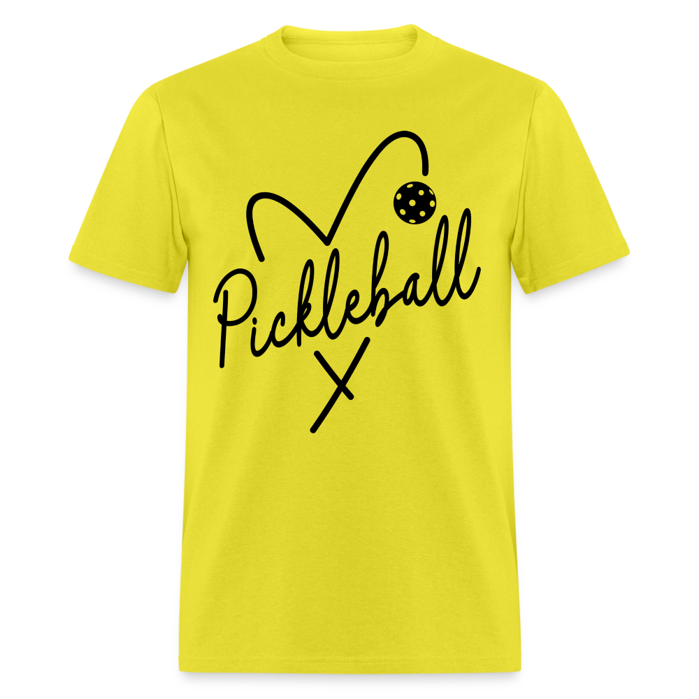 Heart Pickleball T-Shirt - yellow