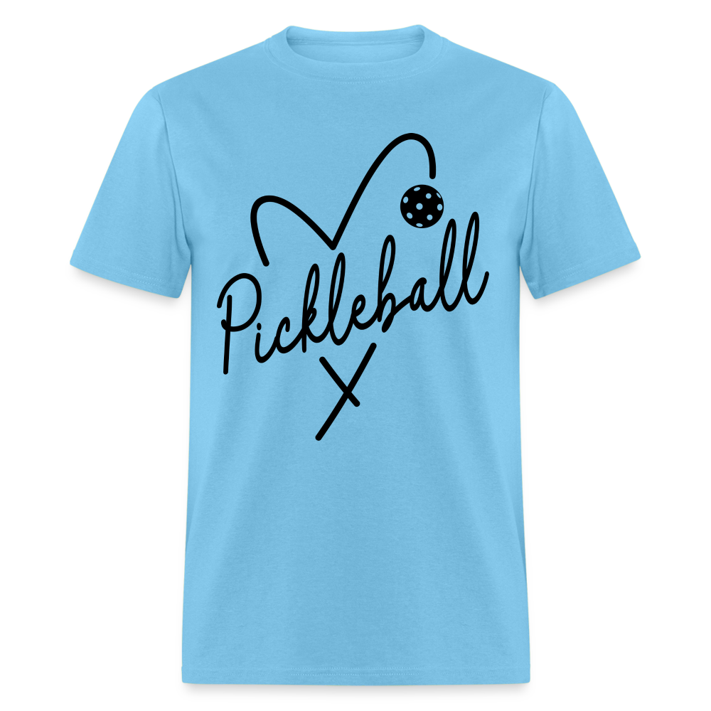 Heart Pickleball T-Shirt - aquatic blue