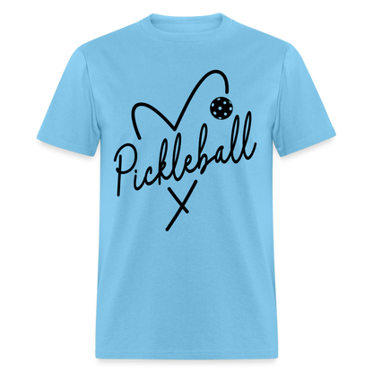 Heart Pickleball T-Shirt - aquatic blue