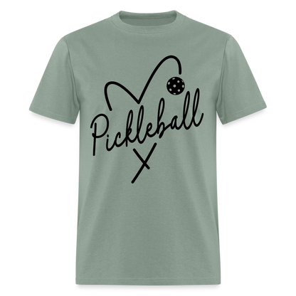 Heart Pickleball T-Shirt - sage