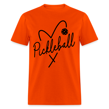 Heart Pickleball T-Shirt - orange