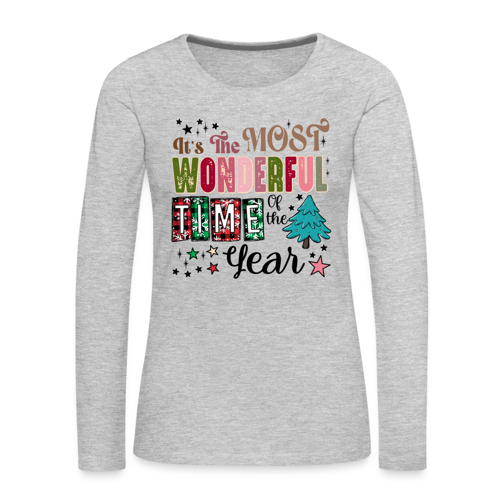 It's The Most Wonderful Time of the Year - Women's Premium Long Sleeve T-Shirt (Christmas) - heather gray