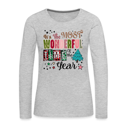 It's The Most Wonderful Time of the Year - Women's Premium Long Sleeve T-Shirt (Christmas) - heather gray