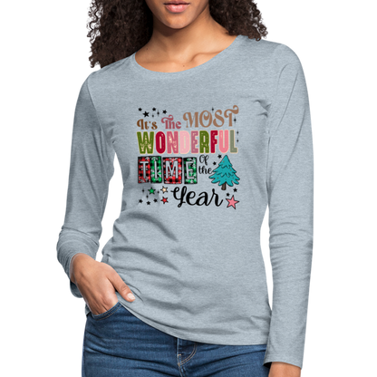 It's The Most Wonderful Time of the Year - Women's Premium Long Sleeve T-Shirt (Christmas) - heather ice blue