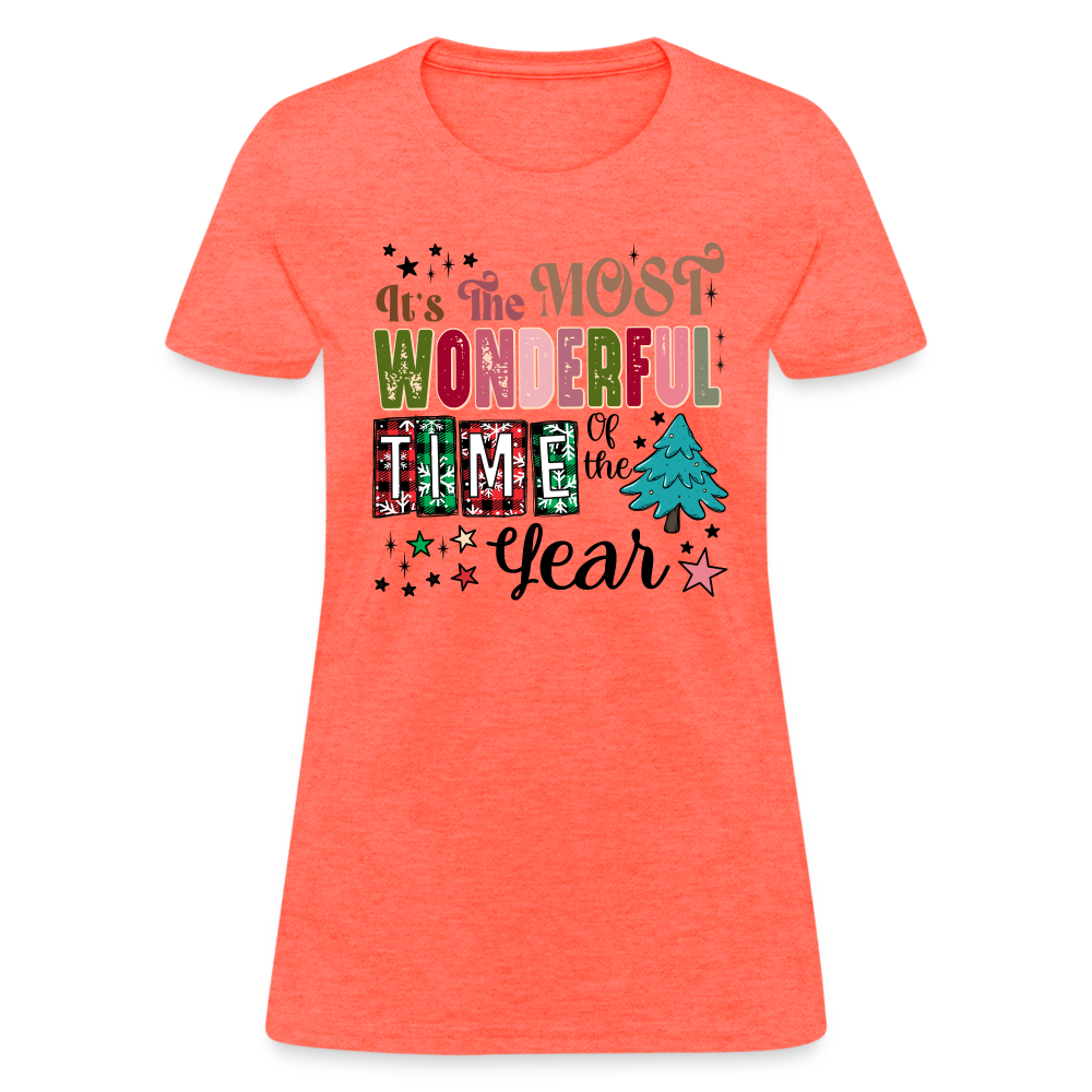 It's The Most Wonderful Time of the Year - Women's T-Shirt (Chirstmas) - heather coral