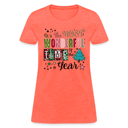 It's The Most Wonderful Time of the Year - Women's T-Shirt (Chirstmas) - heather coral