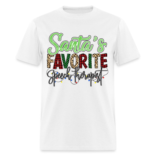 Santa's Favorite Speech Therapist - Unisex Classic T-Shirt - white