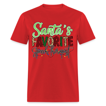 Santa's Favorite Speech Therapist - Unisex Classic T-Shirt - red