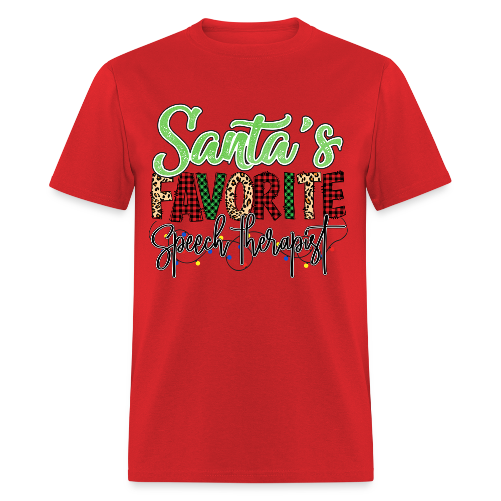 Santa's Favorite Speech Therapist - Unisex Classic T-Shirt - red