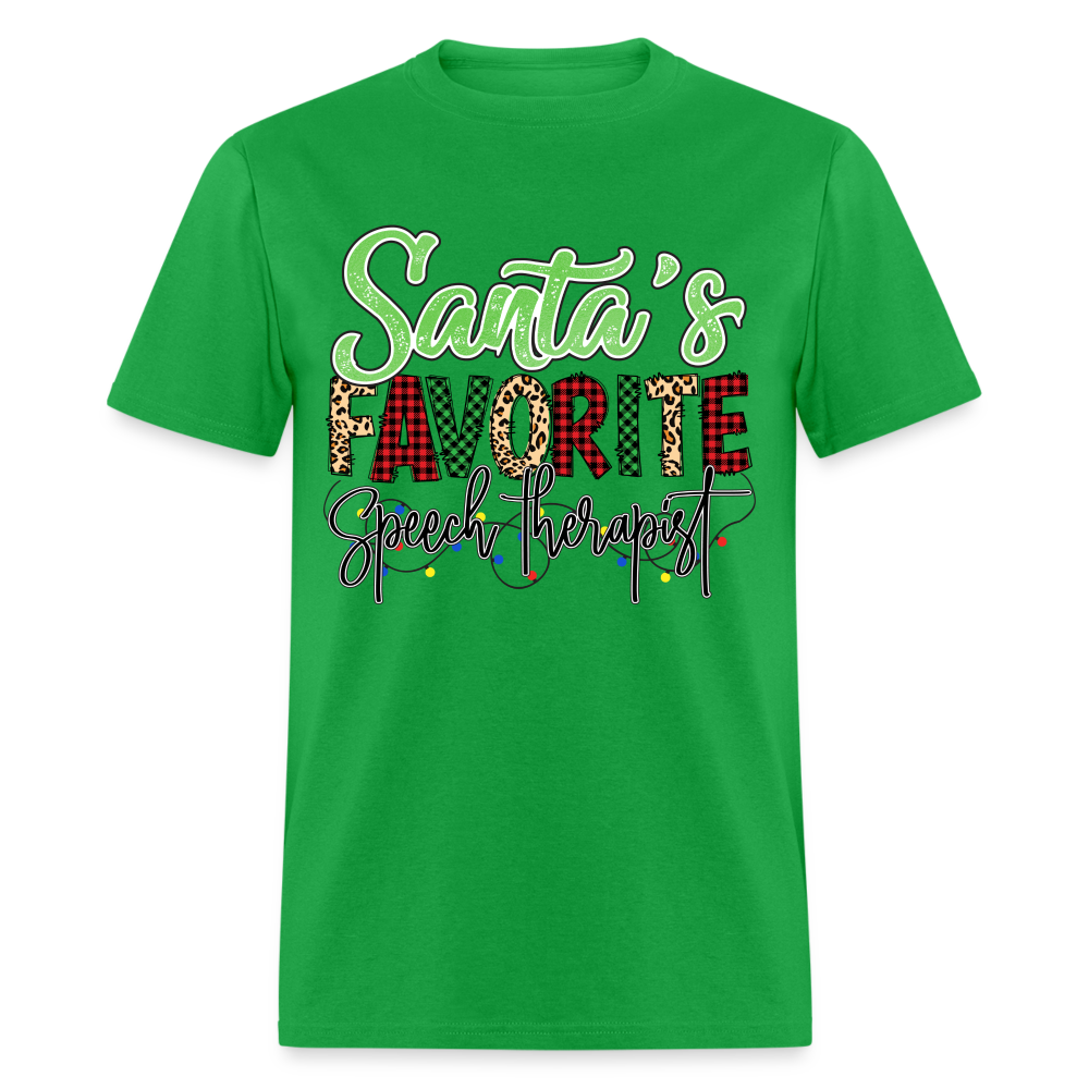 Santa's Favorite Speech Therapist - Unisex Classic T-Shirt - bright green