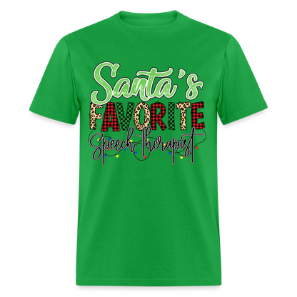Santa's Favorite Speech Therapist - Unisex Classic T-Shirt - bright green