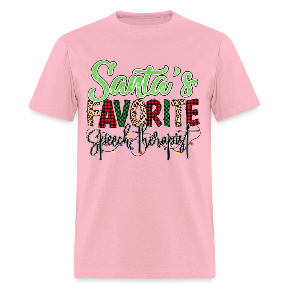 Santa's Favorite Speech Therapist - Unisex Classic T-Shirt - pink