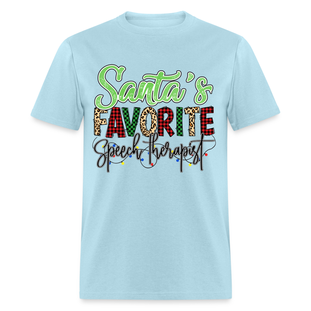 Santa's Favorite Speech Therapist - Unisex Classic T-Shirt - powder blue