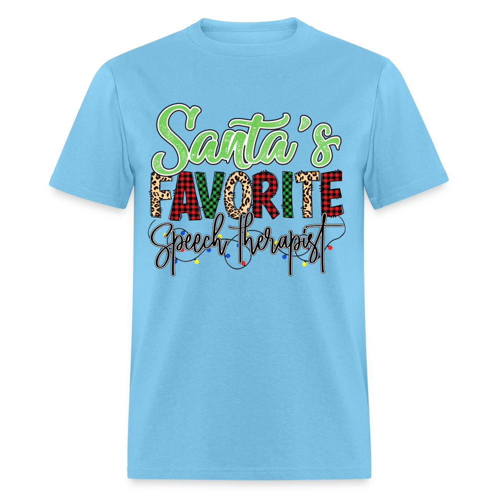 Santa's Favorite Speech Therapist - Unisex Classic T-Shirt - aquatic blue