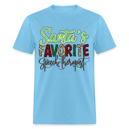 Santa's Favorite Speech Therapist - Unisex Classic T-Shirt - aquatic blue