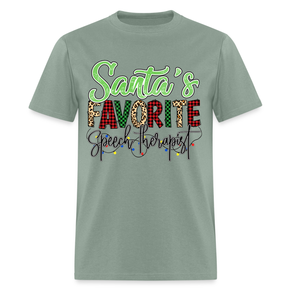Santa's Favorite Speech Therapist - Unisex Classic T-Shirt - sage