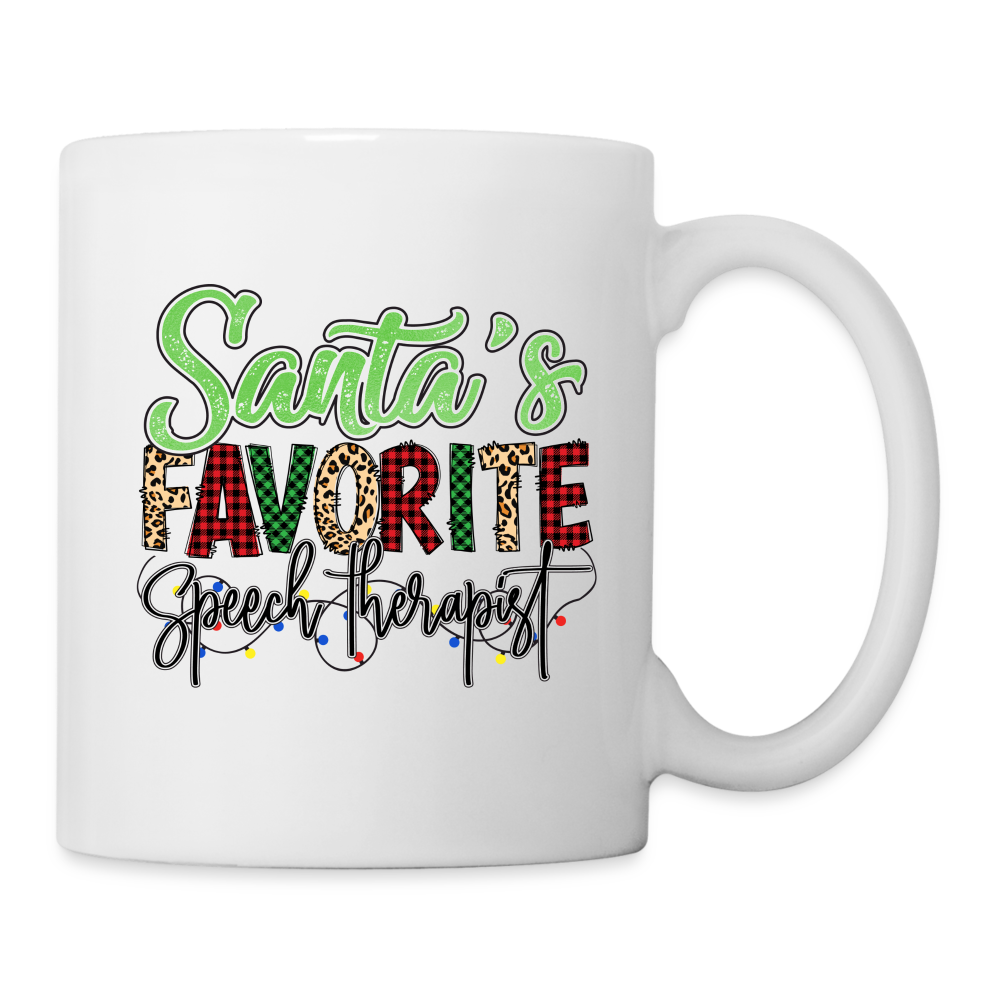 Santa's Favorite Speech Therapist - Coffee Mug (Christmas) - white