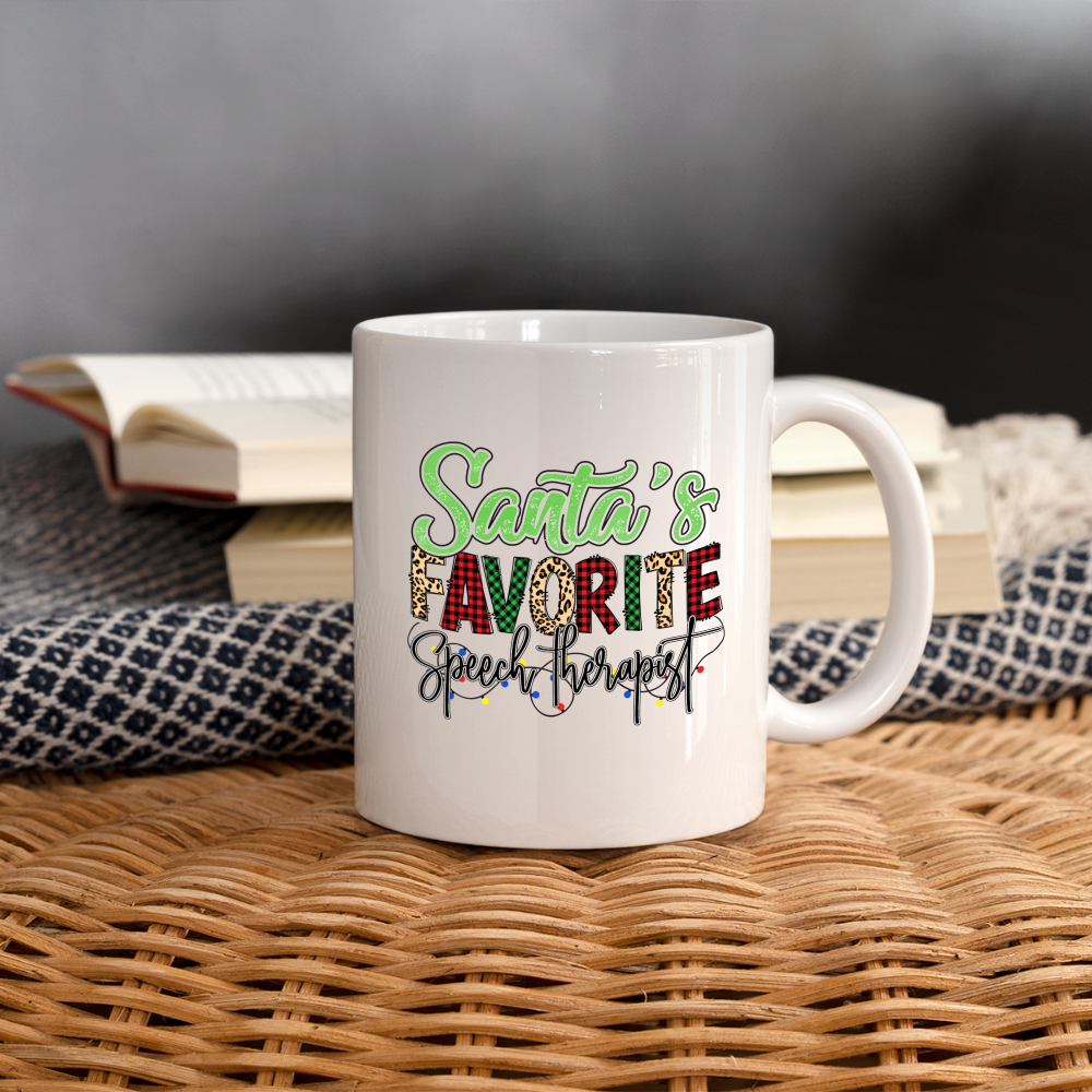 Santa's Favorite Speech Therapist - Coffee Mug (Christmas) - white