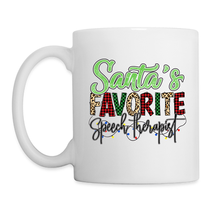 Santa's Favorite Speech Therapist - Coffee Mug (Christmas) - white