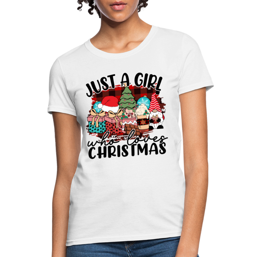 Just A Girl Who Loves Christmas - Women's T-Shirt - white