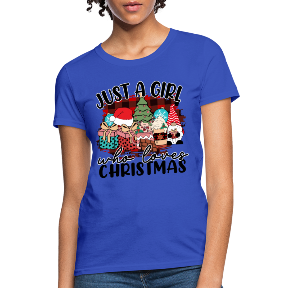 Just A Girl Who Loves Christmas - Women's T-Shirt - royal blue