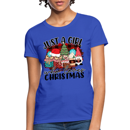 Just A Girl Who Loves Christmas - Women's T-Shirt - royal blue