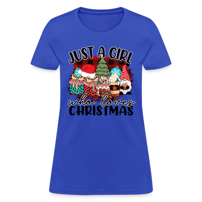 Just A Girl Who Loves Christmas - Women's T-Shirt - royal blue