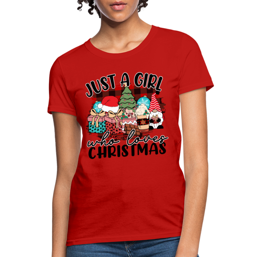 Just A Girl Who Loves Christmas - Women's T-Shirt - red