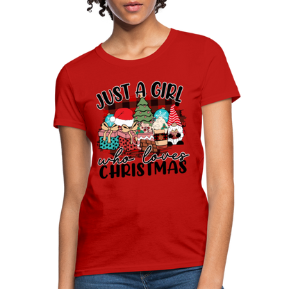 Just A Girl Who Loves Christmas - Women's T-Shirt - red