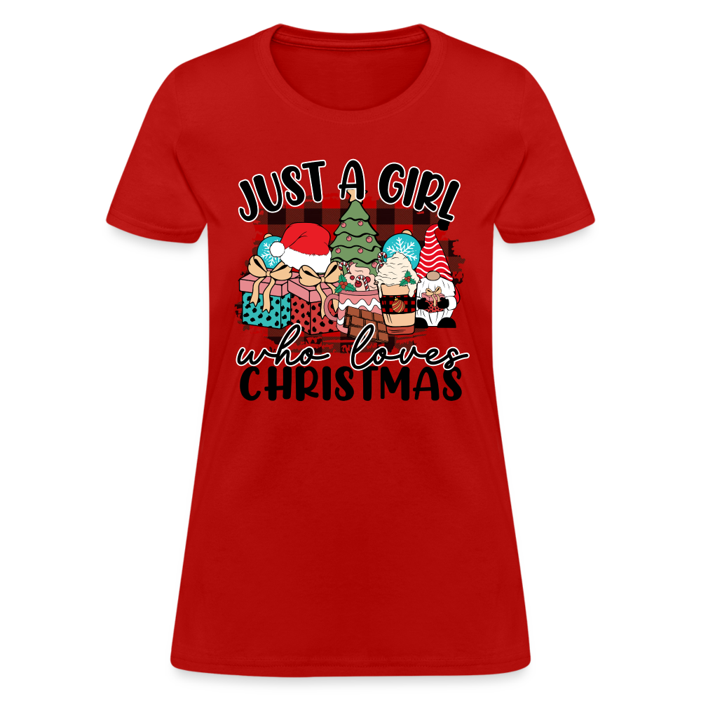 Just A Girl Who Loves Christmas - Women's T-Shirt - red