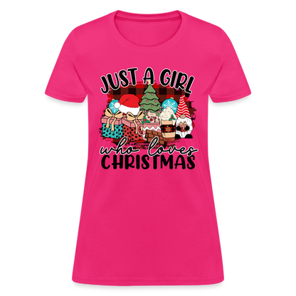 Just A Girl Who Loves Christmas - Women's T-Shirt - fuchsia