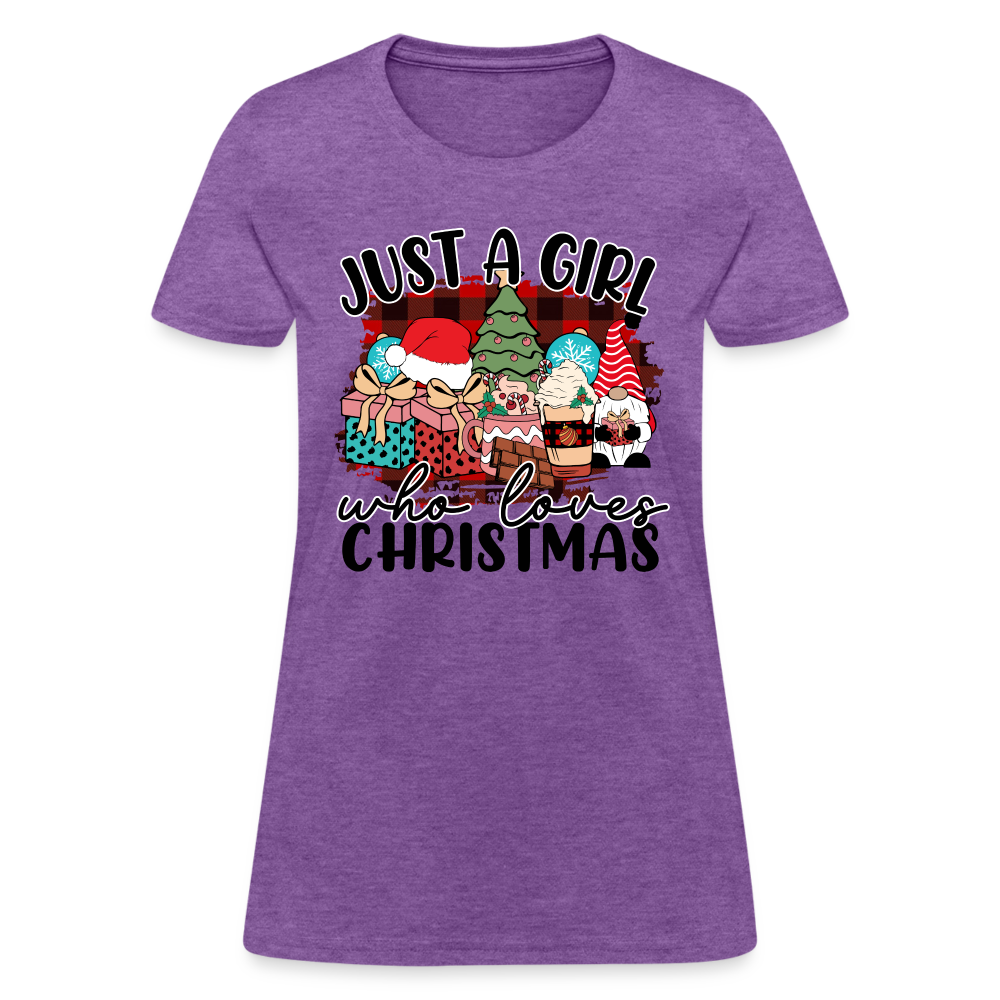 Just A Girl Who Loves Christmas - Women's T-Shirt - purple heather