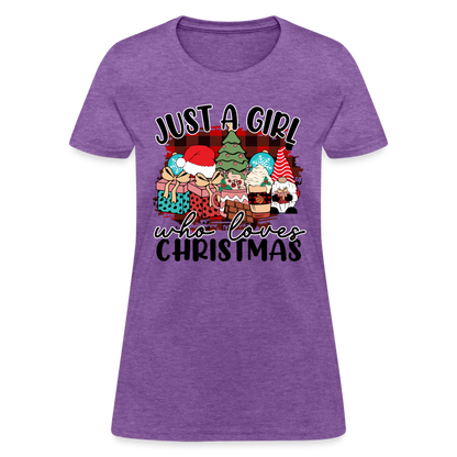 Just A Girl Who Loves Christmas - Women's T-Shirt - purple heather